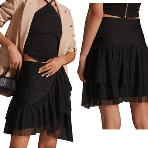 NWOT! by Anthropologie Tulle Mini Skirt in Black - Size 6
